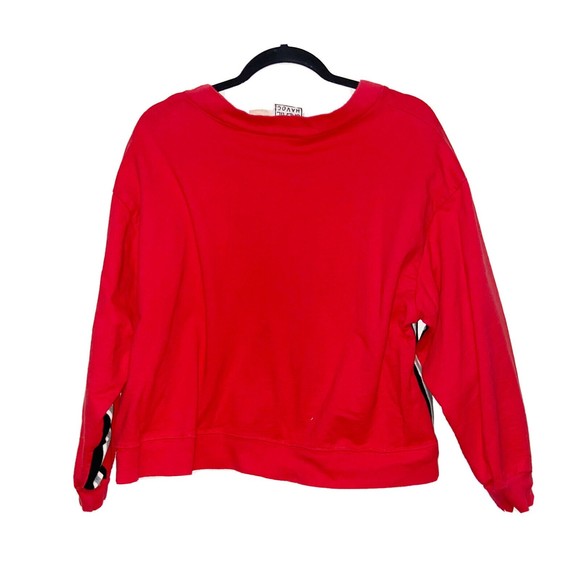 Vintage Create Havoc Red Cropped Sweatshirt Womens Size L/XL - Picture 4 of 4